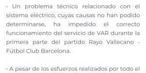 开云体育下载-巴萨vs巴列卡诺VAR故障，供应商回应：因技术问题未能正常运行